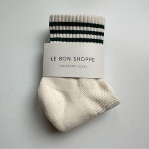 NEW Le Bon Shoppe Girlfriend Socks White Green